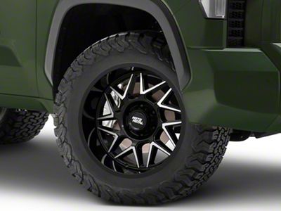 Moto Metal Turbine Gloss Black with Machined Face 6-Lug Wheel; 20x10; -18mm Offset (22-24 Tundra)