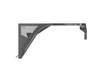 Motobilt 4-Inch Highline Flat Front Fender Flares; Bare Aluminum (97-06 Jeep Wrangler TJ)