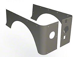 Motobilt 4-Inch Stretch Cut Corner Guards; Bare Steel (97-06 Jeep Wrangler TJ)