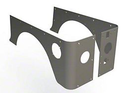 Motobilt Factory Cut Corner Guards; Bare Steel (97-06 Jeep Wrangler TJ, Excluding Unlimited)