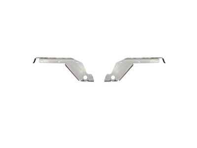 Motobilt Front Fender Chop Support Brackets with One Pair of Side Marker Lights; Bare Steel (18-25 Jeep Wrangler JL, Excluding Rubicon)