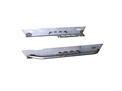 Motobilt Rocker Guards for Competition Corners with Step; Bare Steel (87-95 Jeep Wrangler YJ)