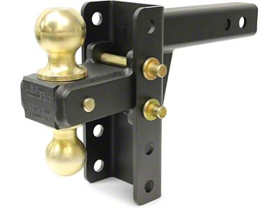 MotoFab 2-Inch Receiver Hitch Adjustable Ball Mount with 2 and 2-5/16-Inch Balls; 4-Inch Drop/Raise (Universal; Some Adaptation May Be Required)