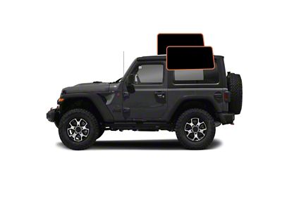 MotoShield Pro Cargo Driver/Passenger Window Tint; 15% (11-18 Jeep Wrangler JK 2-Door w/ Hard Top)