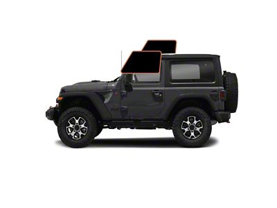 MotoShield Pro Front Driver/Passenger Window Tint; 15% (11-18 Jeep Wrangler JK 2-Door w/ Hard Top)