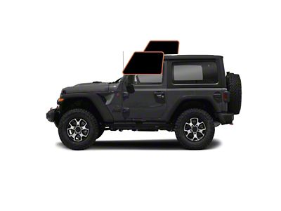 MotoShield Pro Front Driver/Passenger Window Tint; 25% (11-18 Jeep Wrangler JK 2-Door w/ Hard Top)