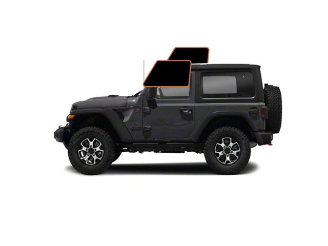 MotoShield Pro Front Driver/Passenger Window Tint; 35% (18-24 Jeep Wrangler JL 2-Door w/ Hard Top)