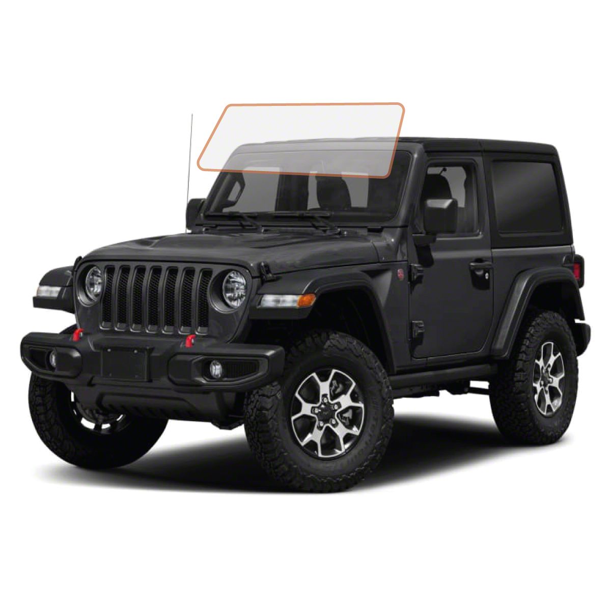 MotoShield Pro Front Windshield Tint; 50% (18-24 Jeep Wrangler JL 2-Door w/  Hard Top)