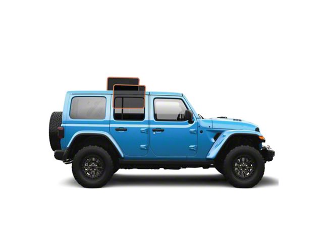 MotoShield Pro Rear Driver/Passenger Window Tint; 15% (18-24 Jeep Wrangler JL 4-Door w/ Hard Top)