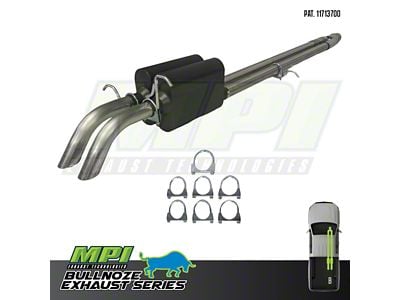 MPI Exhaust Technologies Bullnoze Series Clamp-On Dual Exhaust System; Turn Down (16-23 3.5L Tacoma)