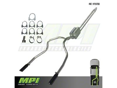 MPI Exhaust Technologies Performance Series Clamp-On Dual Exhaust System with Black Tips; Rear Exit (16-23 3.5L Tacoma)