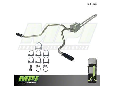 MPI Exhaust Technologies Performance Series Clamp-On Dual Exhaust System with Black Tips; Side Exit (16-23 3.5L Tacoma)