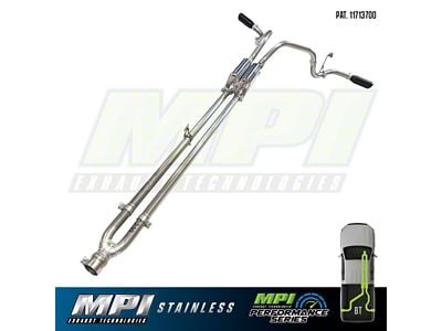 MPI Exhaust Technologies Stainless Steel Performance Series Clamp-On Dual Exhaust System with Black Tips; Side Exit (16-23 3.5L Tacoma)