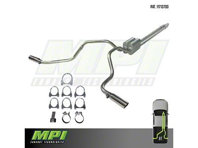 MPI Exhaust Technologies Performance Series Clamp-On Dual Exhaust System with Chrome Tips; Side Exit (05-15 4.0L Tacoma)