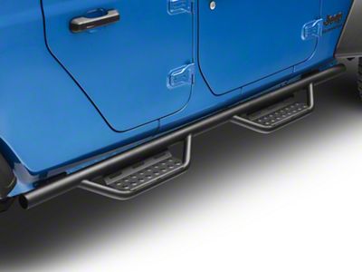 N-Fab Cab Length RS Nerf Side Step Bars; Textured Black (20-24 Jeep Gladiator JT)