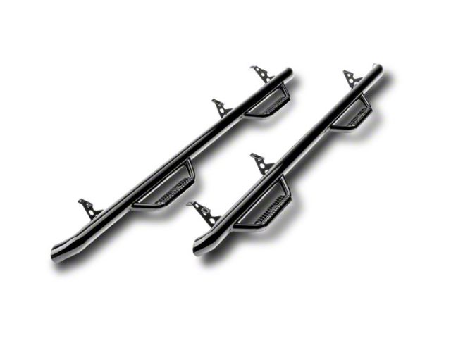 N-Fab Wheel 2 Wheel Nerf Side Step Bars; Gloss Black (20-24 Jeep Gladiator JT)