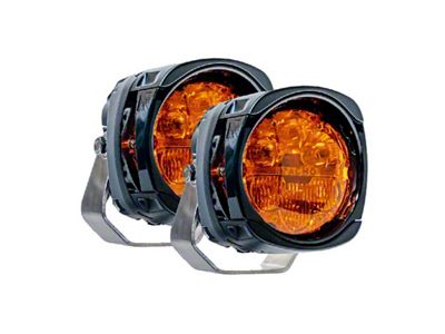 Nacho Offroad Technology Quatro White LED Lights with Amber Lens; SAE Combo Beam