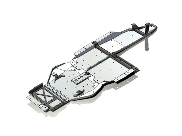 Next Venture Motorsports Belly Skid Plates; Bare Aluminum (21-24 Bronco 2-Door w/ Transmission Crossmember Bracing)