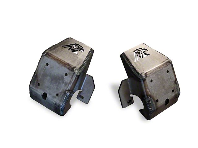 Next Venture Motorsports Rear Shock Skid Plates; Bare Metal (21-24 Bronco)