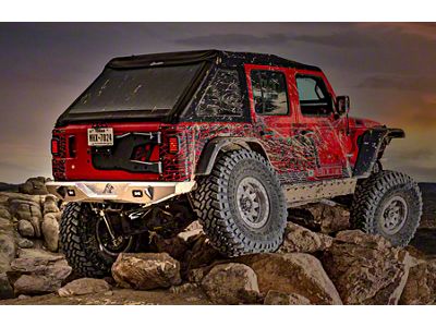 Next Venture Motorsports Featherweight Series Rear Bumper; Pre-Drilled for Backup Sensors; Bare Aluminum (18-24 Jeep Wrangler JL)