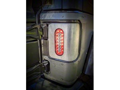 Next Venture Motorsports Flush Mount Aluminum LED Tail Lights; DA Sanded Aluminum Housing; Red Clear Lens (18-24 Jeep Wrangler JL)