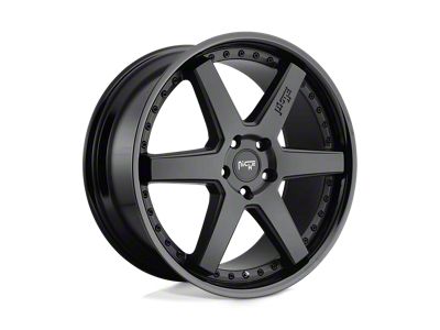 Niche Altair Gloss Black with Matte Black 6-Lug Wheel; 24x10; 30mm Offset (22-24 Bronco Raptor)