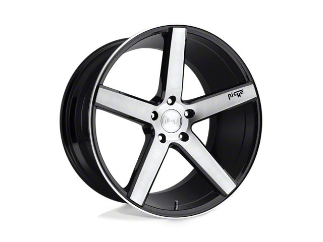 Niche Milan Gloss Black Brushed Wheel; 22x9 (93-98 Jeep Grand Cherokee ZJ)