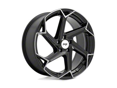 Niche Flash Gloss Black Brushed Wheel; 20x10.5; 40mm Offset (97-06 Jeep Wrangler TJ)