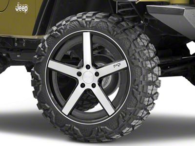 Niche Milan Gloss Black Brushed Wheel; 22x9; 38mm Offset (97-06 Jeep Wrangler TJ)