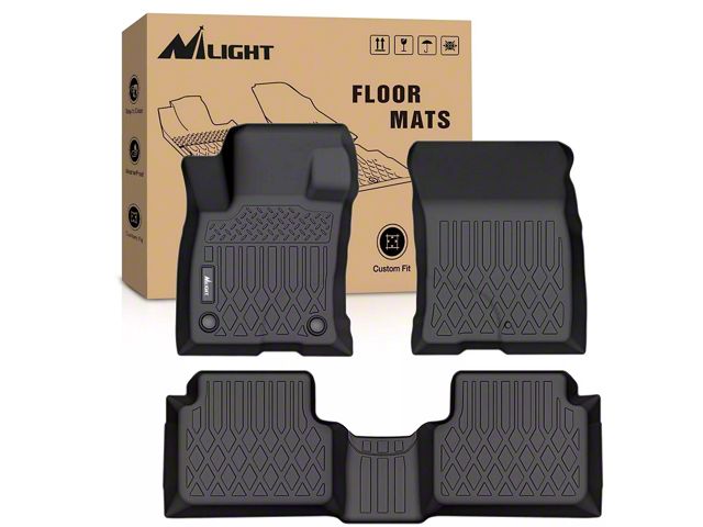 TPE Front and Rear Floor Liners; Black (21-24 Bronco Sport)