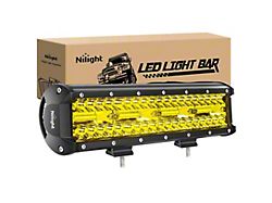 12-Inch Triple Row LED Fog Light; Spot/Flood Combo Beam; Amber (Universal; Some Adaptation May Be Required)