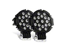 7-Inch Black Round LED Work Lights; Flood Beam (Universal; Some Adaptation May Be Required)