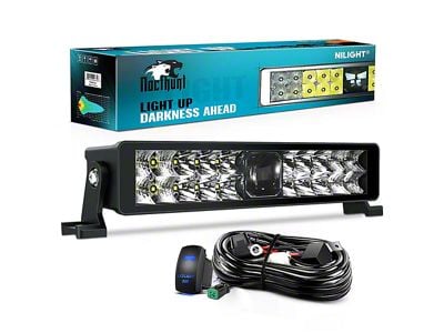 14-Inch 5D Pro Night Vision Dual Row 12-LED Light Bar; Spot Beam (Universal; Some Adaptation May Be Required)