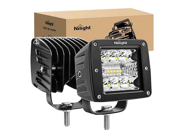 3-Inch Cube LED Pod Lights; Spot Beam (Universal; Some Adaptation May Be Required)