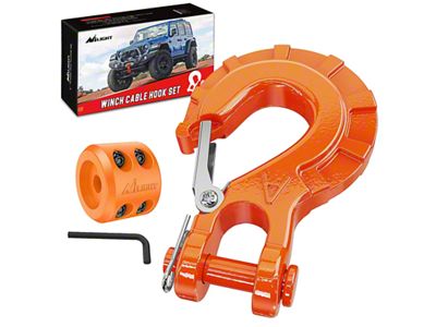 Forged Steel Winch Hook; Orange