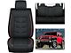 Waterproof Leather Front and Rear Seat Covers; Black and Red (20-24 Jeep Gladiator JT)