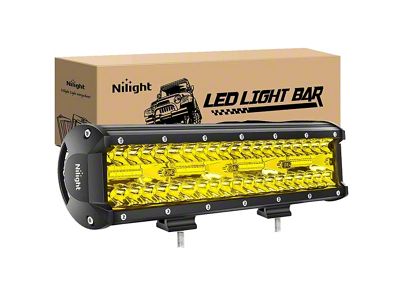 12-Inch Triple Row LED Fog Lights; Spot/Flood Combo Beam; Amber (Universal; Some Adaptation May Be Required)