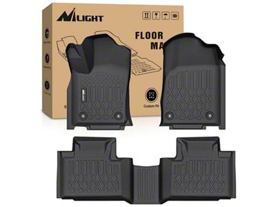 TPE Front and Rear Floor Liners; Black (16-21 Jeep Grand Cherokee WK2)