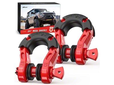 3/4-Inch Mega D-Rings; Red