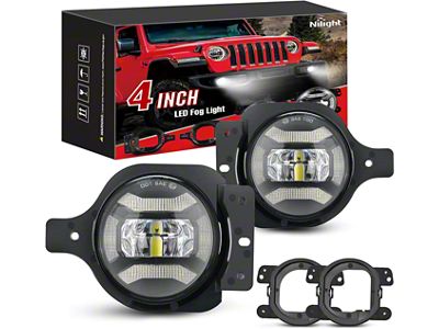 4-Inch LED Fog Lights with DRL (18-24 Jeep Wrangler JL)