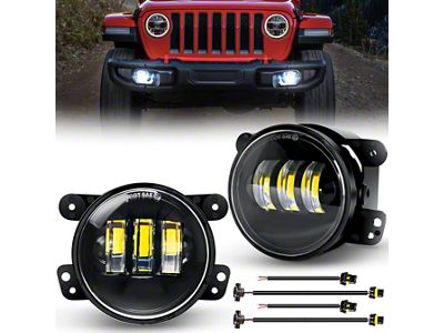 4-Inch LED Fog Lights (07-18 Jeep Wrangler JK)