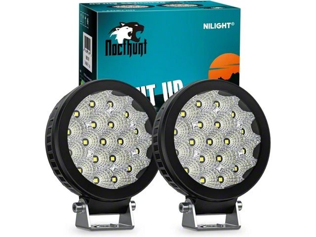 4-Inch Round LED Lights; Flood Beam (Universal; Some Adaptation May Be Required)