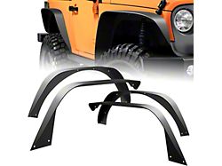 Flat Fender Flares; Textured Black (18-24 Jeep Wrangler JL)