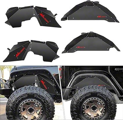 Jeep Wrangler Inner Fender Liners; Front and Rear (07-18 Jeep Wrangler ...