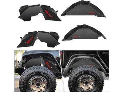 Inner Fender Liners; Front and Rear (07-18 Jeep Wrangler JK)