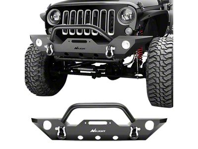 Rock Crawler Winch Mount Front Bumper with Fog Light Mounting Holes (07-18 Jeep Wrangler JK)