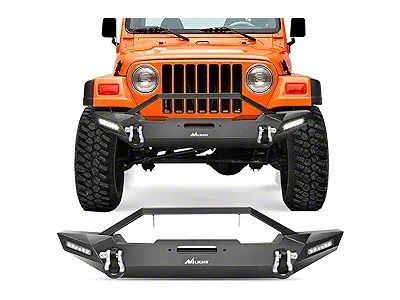Rock Crawler Winch Mount Front Bumper with LED Lights (87-06 Jeep Wrangler YJ & TJ)