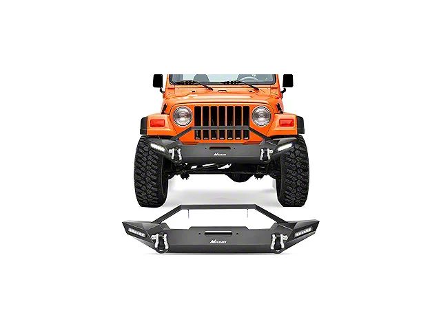 Rock Crawler Winch Mount Front Bumper with LED Lights (87-06 Jeep Wrangler YJ & TJ)