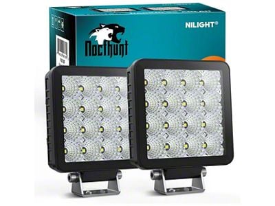 4-Inch Square LED Lights; Flood Beam (Universal; Some Adaptation May Be Required)