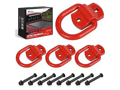 D-Ring Tie Down Anchors; Red